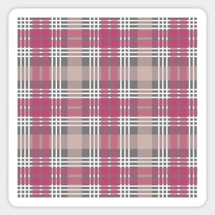 Pink, White and Grey Scottish Tartan Style Design Sticker